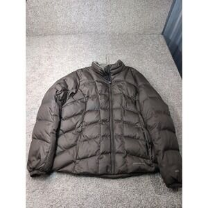 Eddie Bauer EB650 Down Puffer Jacket Womens XL Brown Full Zip Quilted Coat